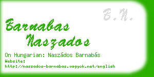 barnabas naszados business card