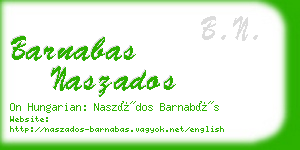barnabas naszados business card
